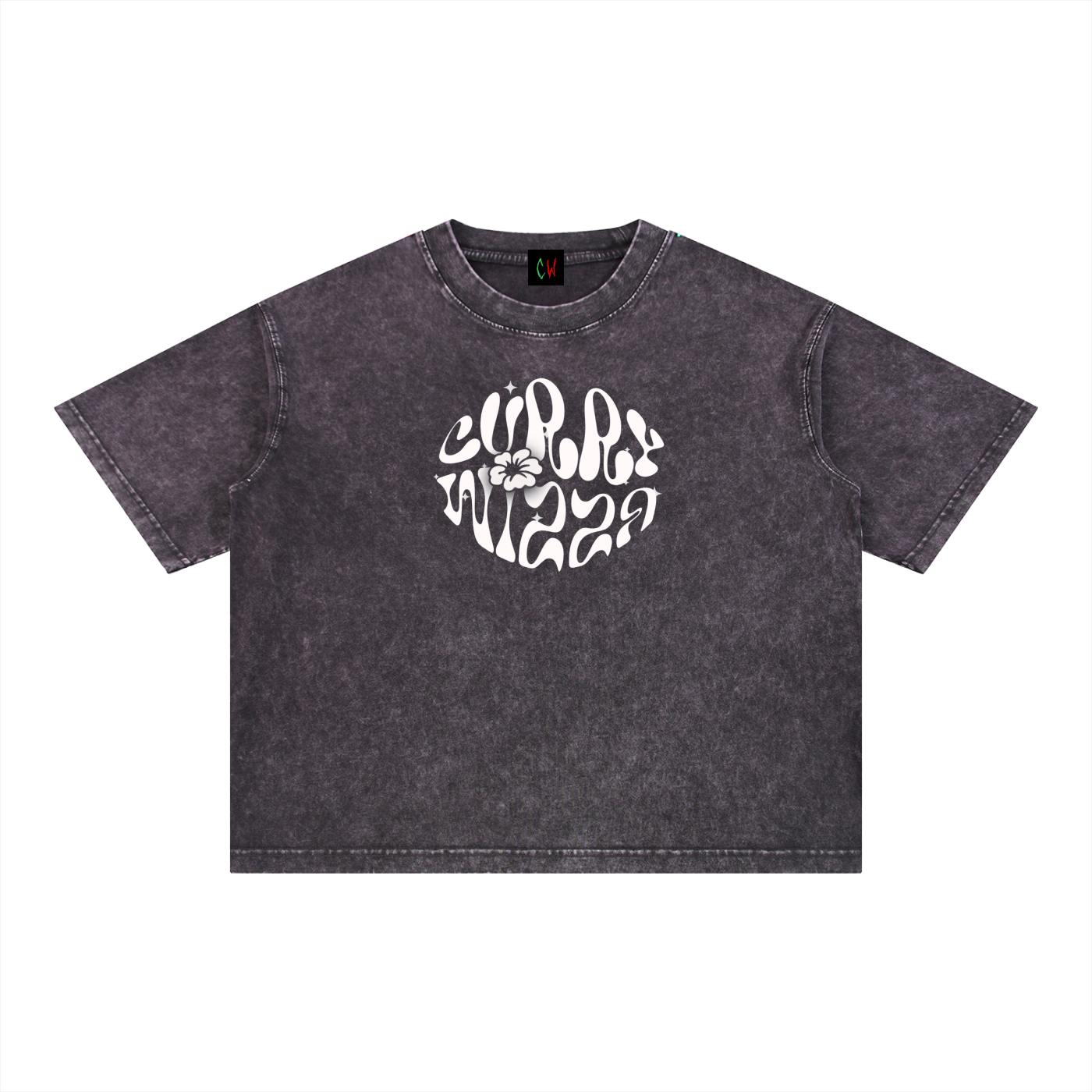 CURRY WIZZA - Mineral Wash Boxy Cotton T-Shirt