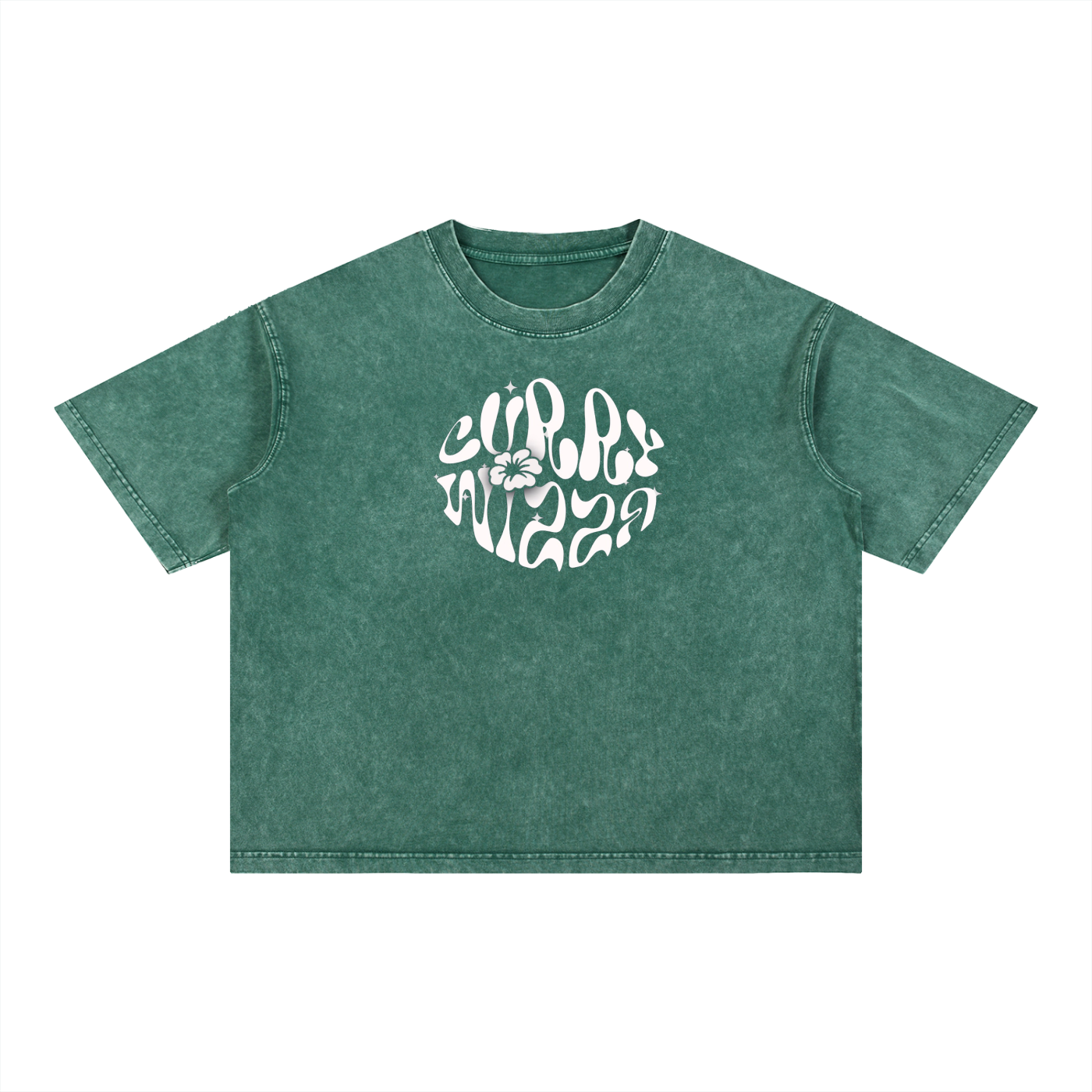 CURRY WIZZA - Mineral Wash Boxy Cotton T-Shirt