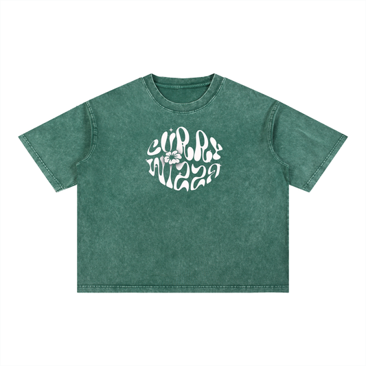 CURRY WIZZA - Mineral Wash Boxy Cotton T-Shirt