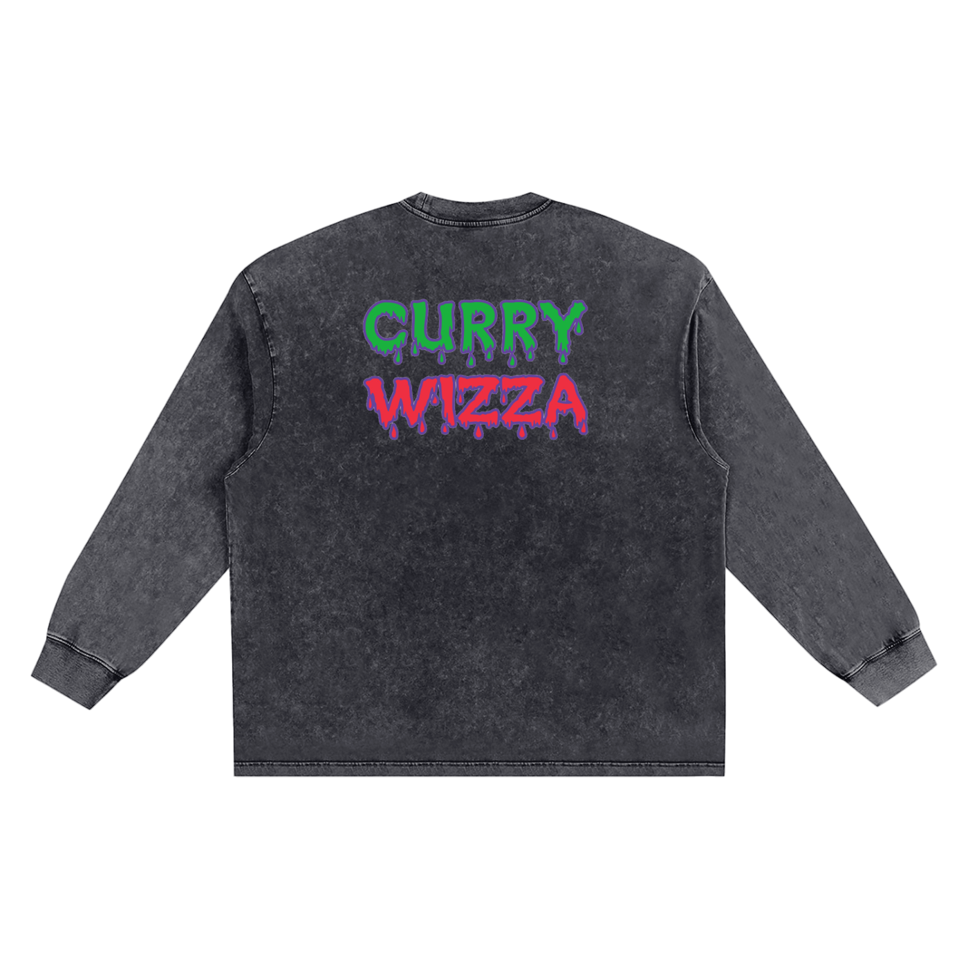 CURRY WIZZA - Snow Washed Frayed Edge T-Shirt