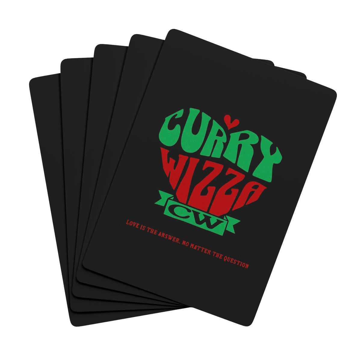 Curry Wizza Poker Playing Cards — Retro Heart Logo Deck for Game Nights