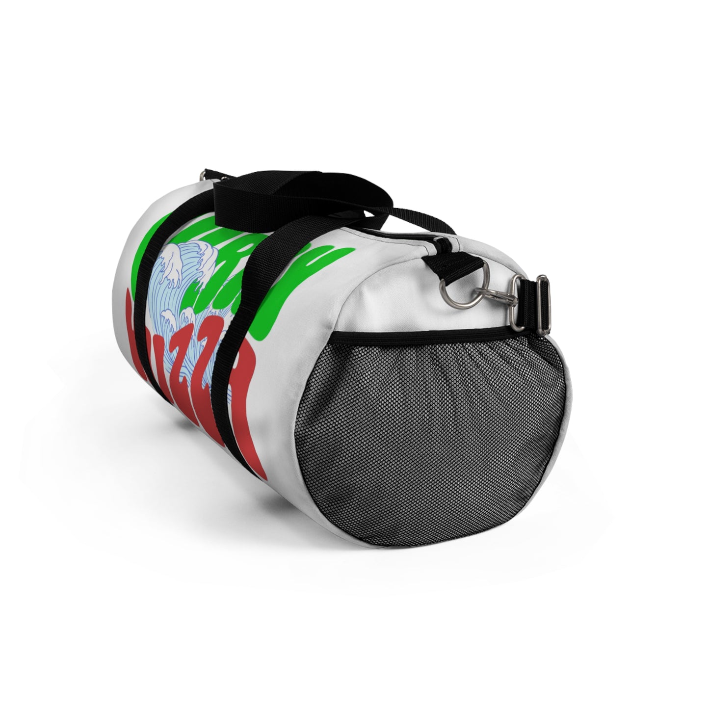 CURRY WIZZA - Graphic Duffel Bag — Retro Wave Surf-Inspired Travel Bag