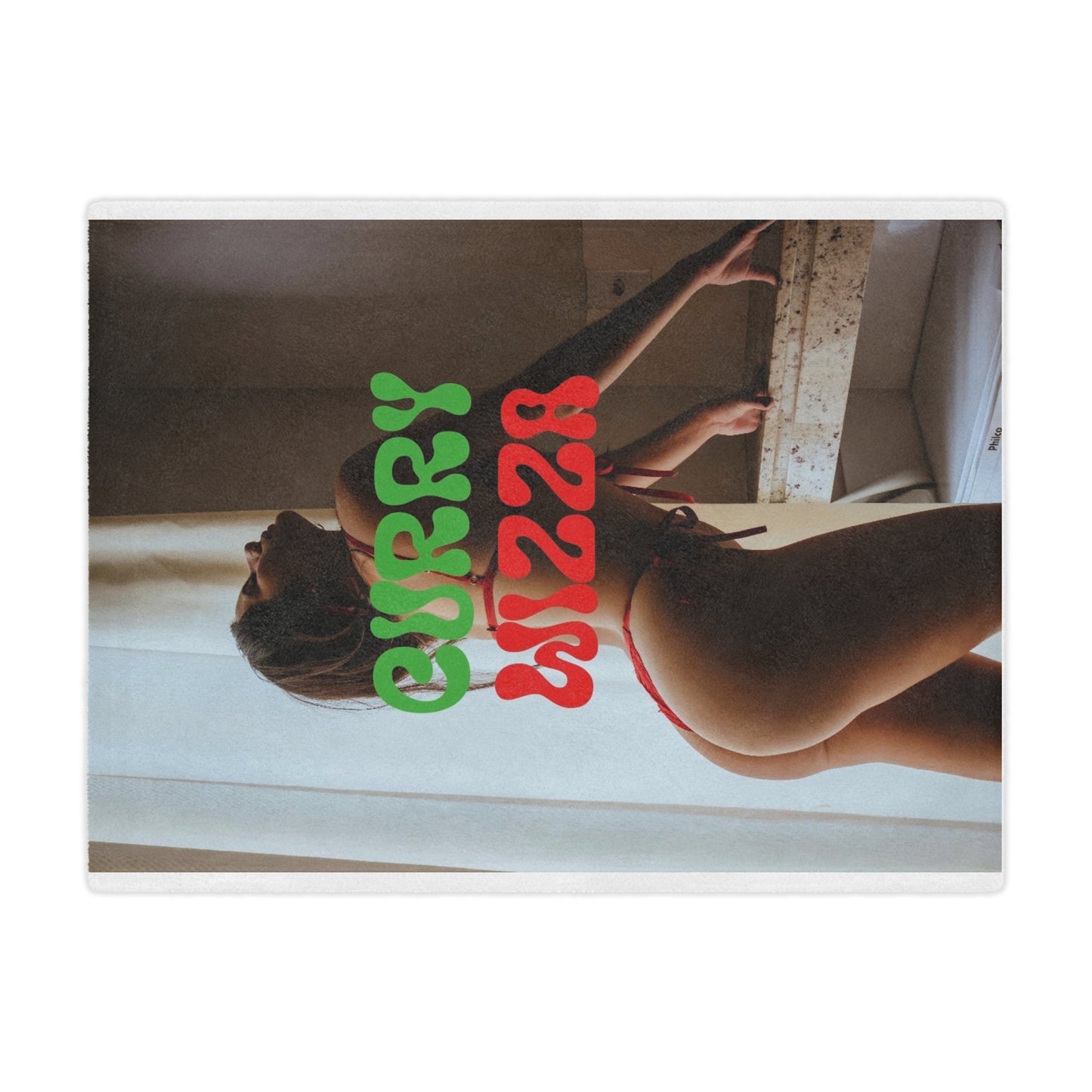 CURRY WIZZA - Minky Blanket — Retro Photo Throw (Sexy Vintage Vibe)