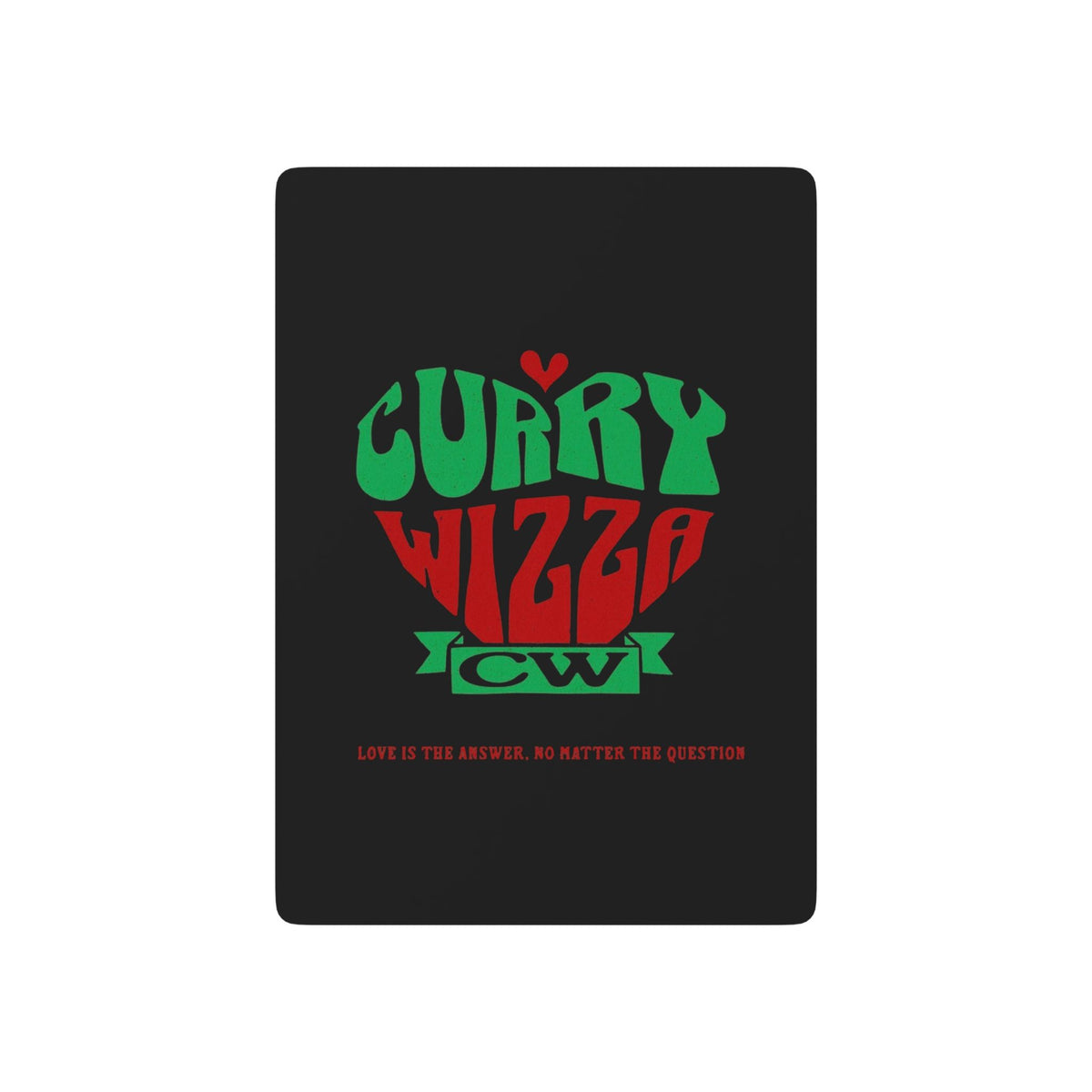 Curry Wizza Poker Playing Cards — Retro Heart Logo Deck for Game Nights