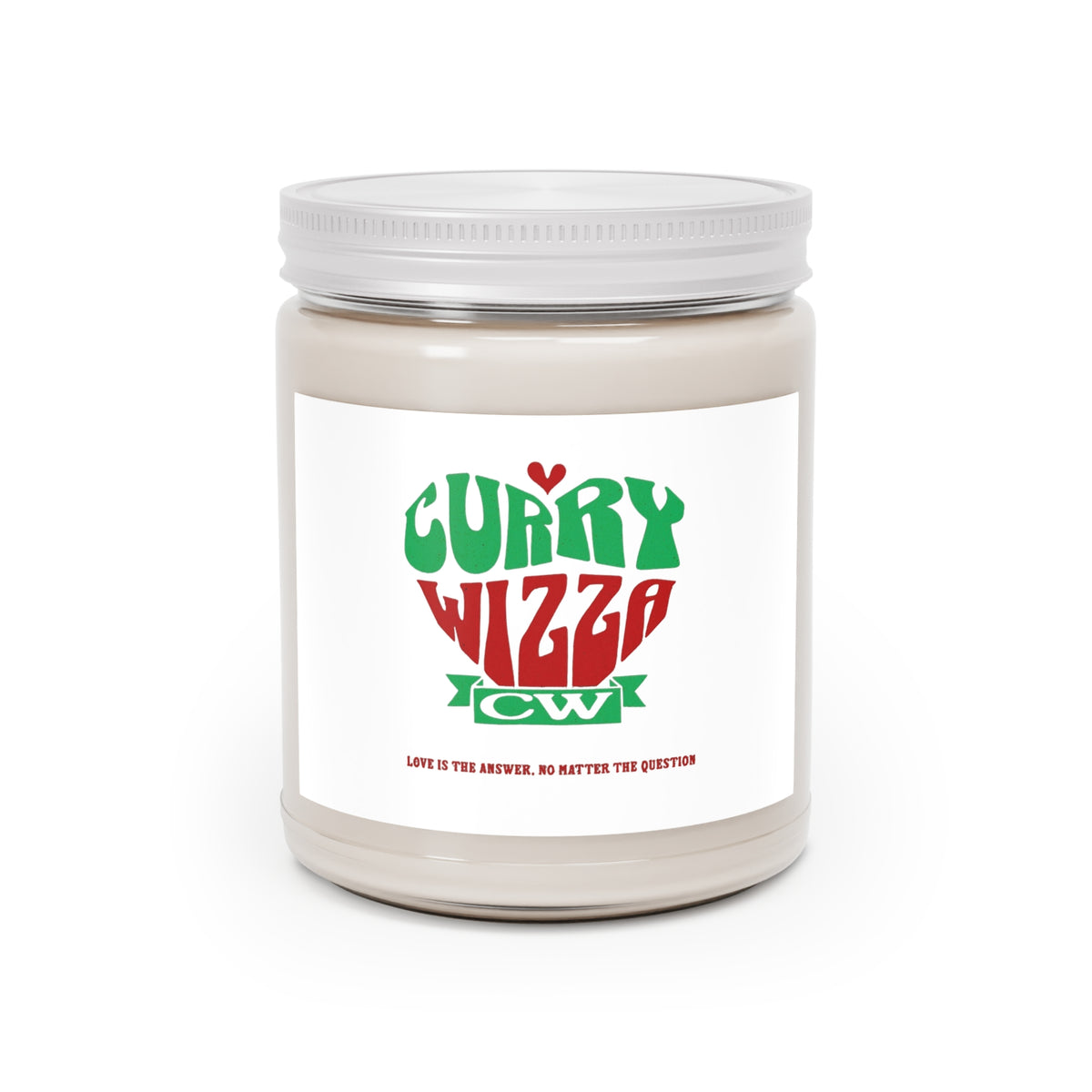 CURRY WIZZA - Scented Candle — "Curry Wizza" Soy Candle, 9oz Jar with White Lid