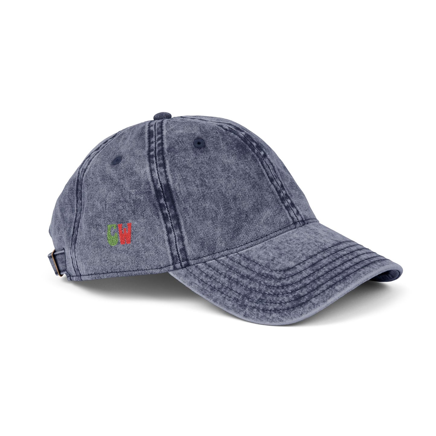 CW - Vintage Embroidered Cap – Washed Red Baseball Hat