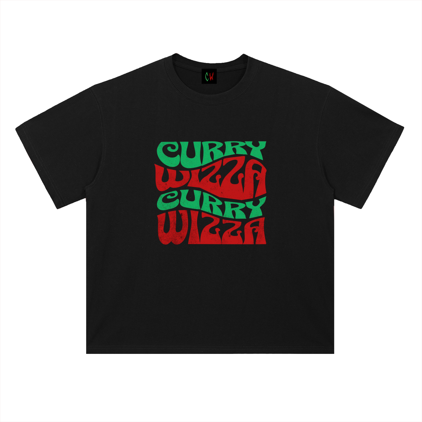 CURRY WIZZA -Heavyweight Drop Shoulder Cotton T-Shirt