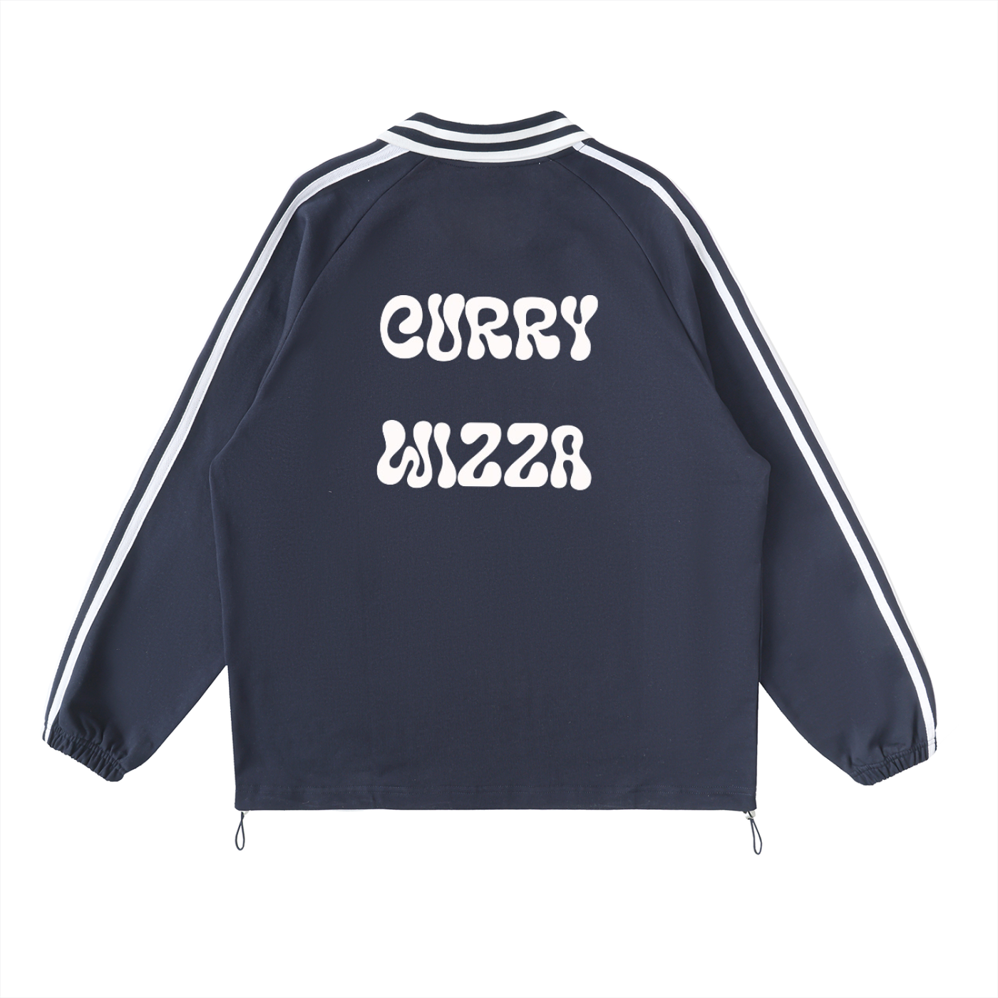 CW - Contrast Striped Lapel Collar Sweatshirt