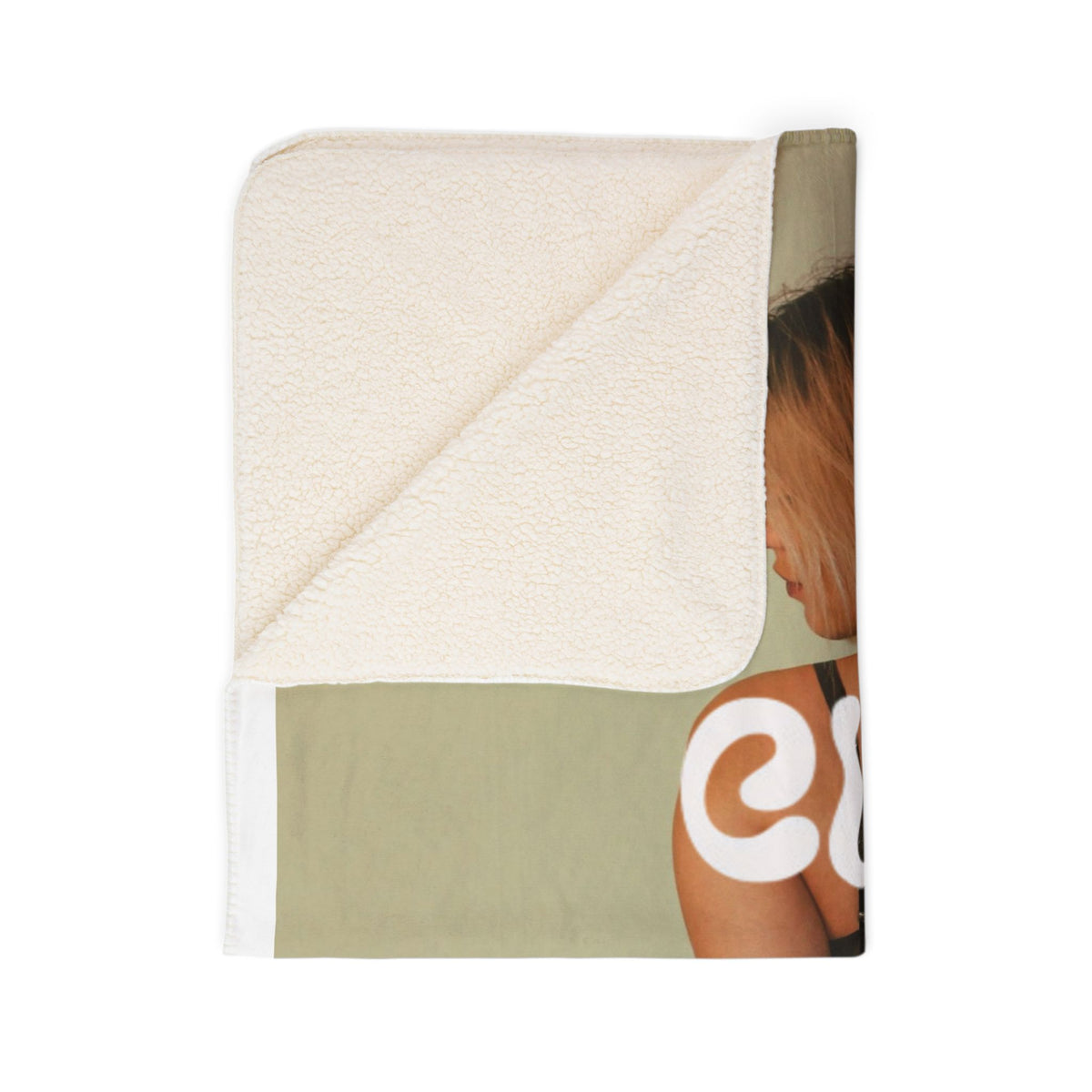 CURRY WIZZA - Sherpa Blanket — Retro Pinup Photo with 'CURRY WIZZA' Text
