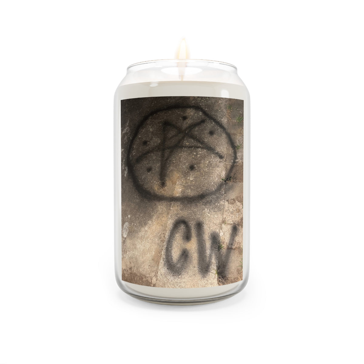 CW - Soy Candle 13.75oz — Urban Graffiti Pentagram Design, Scented Jar Candle