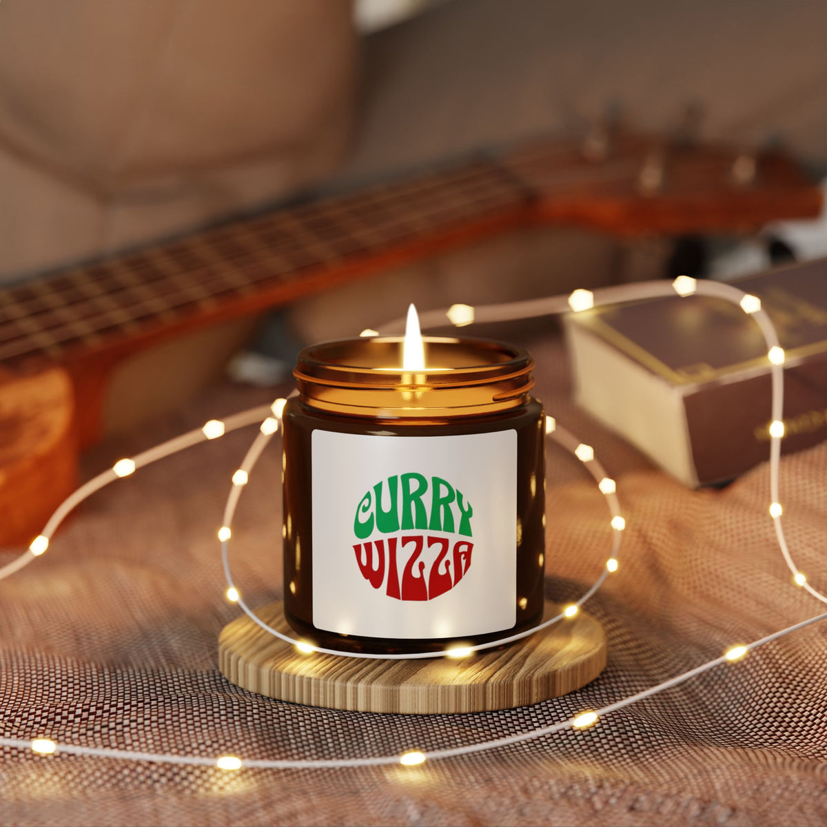 Curry Wizza Scented Soy Candle — Amber Jar Aromatherapy Candle