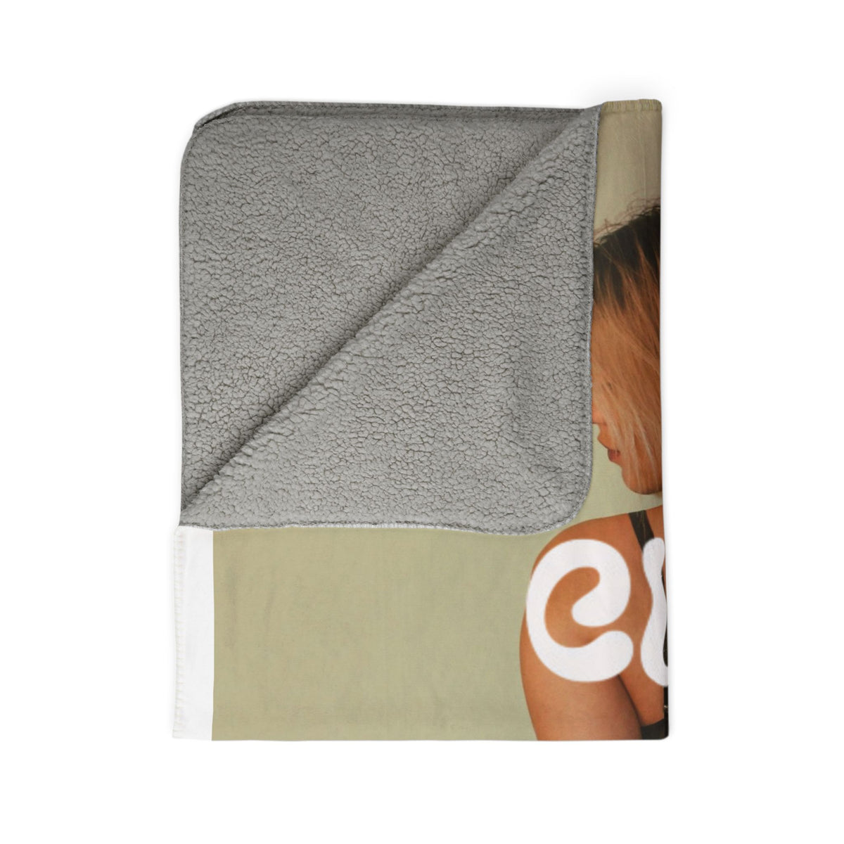 CURRY WIZZA - Sherpa Blanket — Retro Pinup Photo with 'CURRY WIZZA' Text