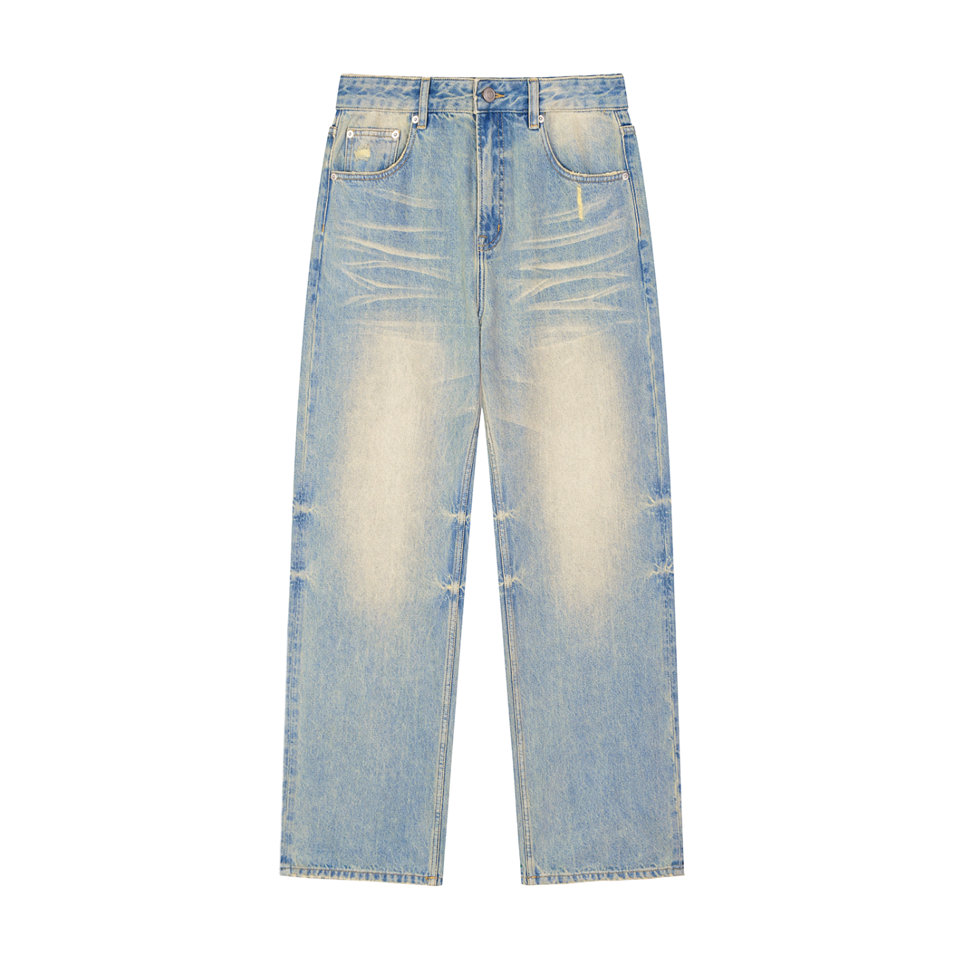 CW - Sun Fade Raw Hem Denim Jeans