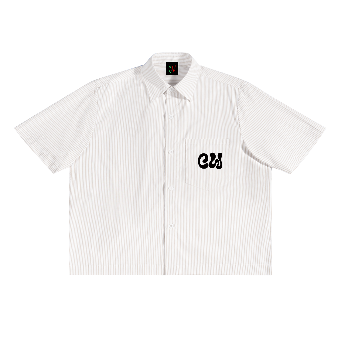 CW - Oversized Vertical Stripe Boxy Shirt