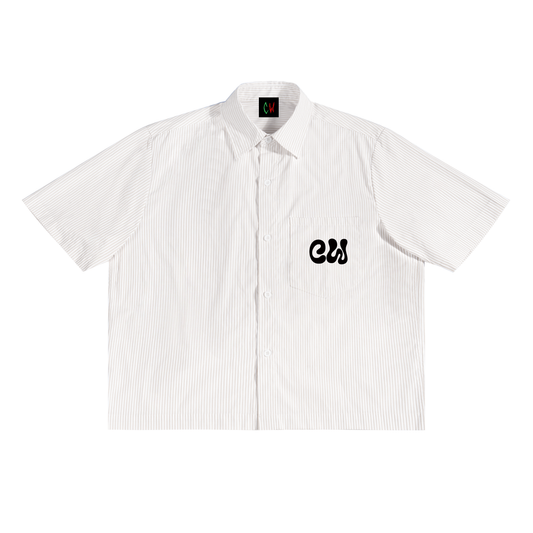 CW - Oversized Vertical Stripe Boxy Shirt