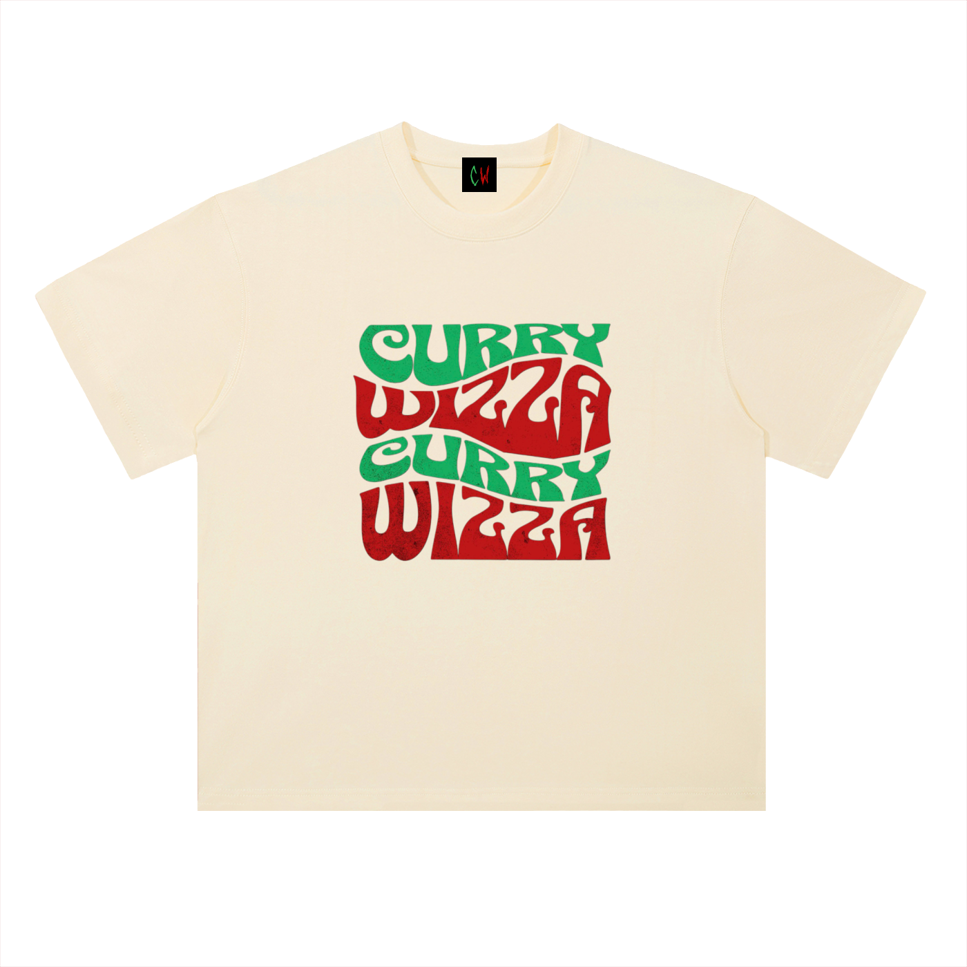 CURRY WIZZA -Heavyweight Drop Shoulder Cotton T-Shirt