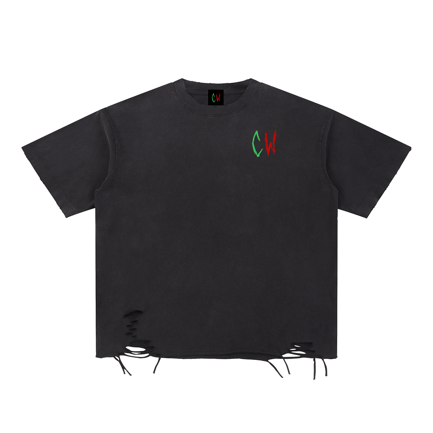 CW - Snow Washed Raw-Hem T-Shirt