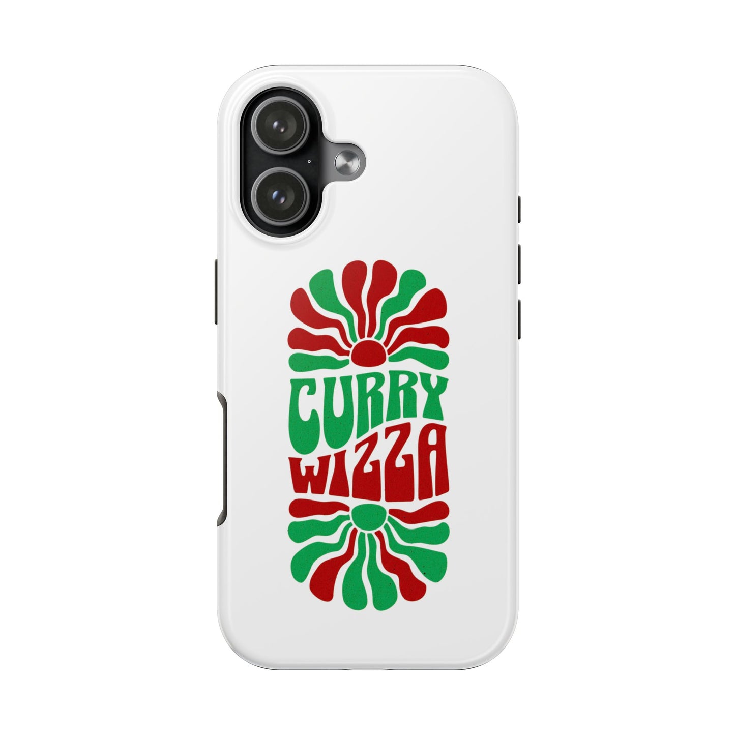 Curry Wizza Tough Phone Case — Retro Psychedelic Red & Green Protective Cover