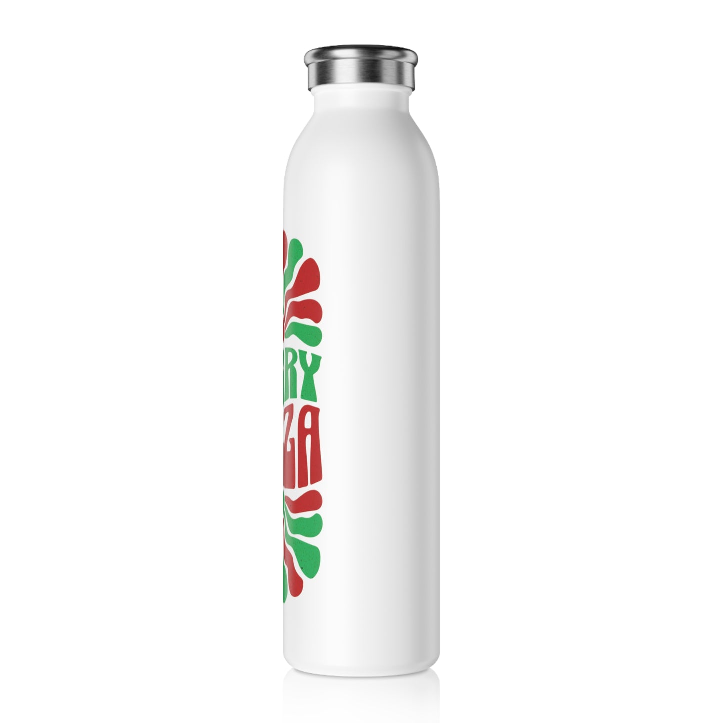 CURRY WIZZA - Slim Water Bottle — Retro Red & Green Psychedelic Design