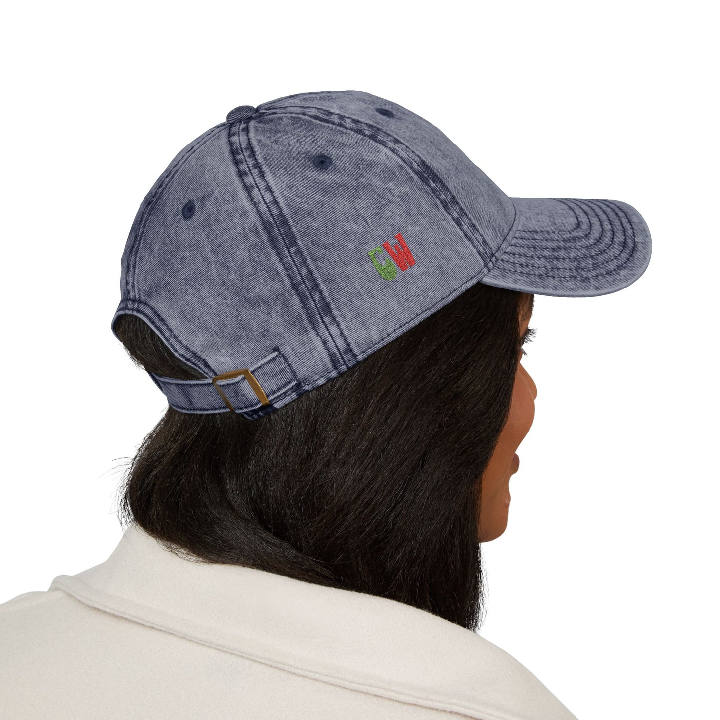 CW - Vintage Embroidered Cap – Washed Red Baseball Hat