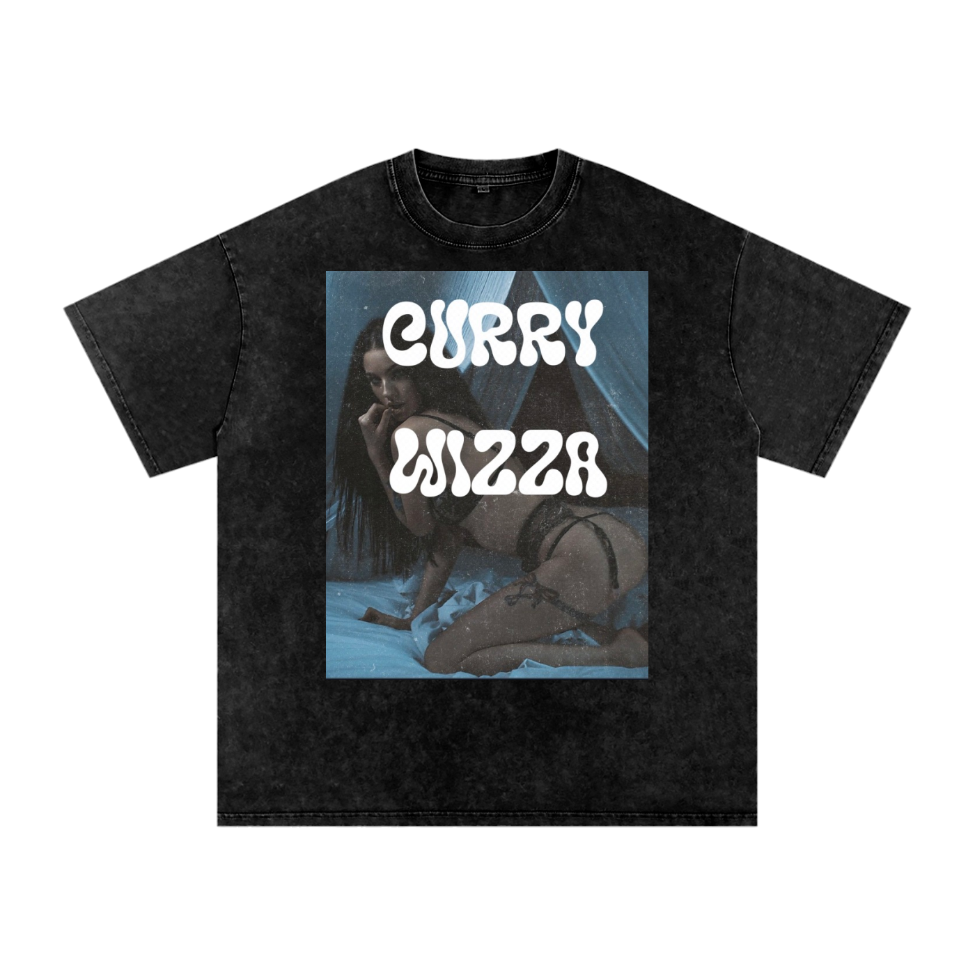 CURRY WIZZA - Snow Washed Oversized Cotton T-Shirt