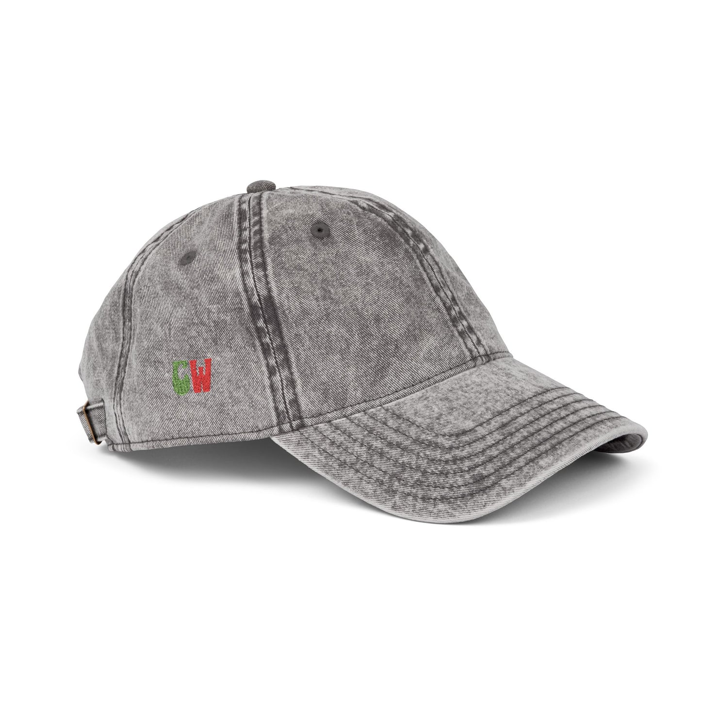 CW - Vintage Embroidered Cap – Washed Red Baseball Hat