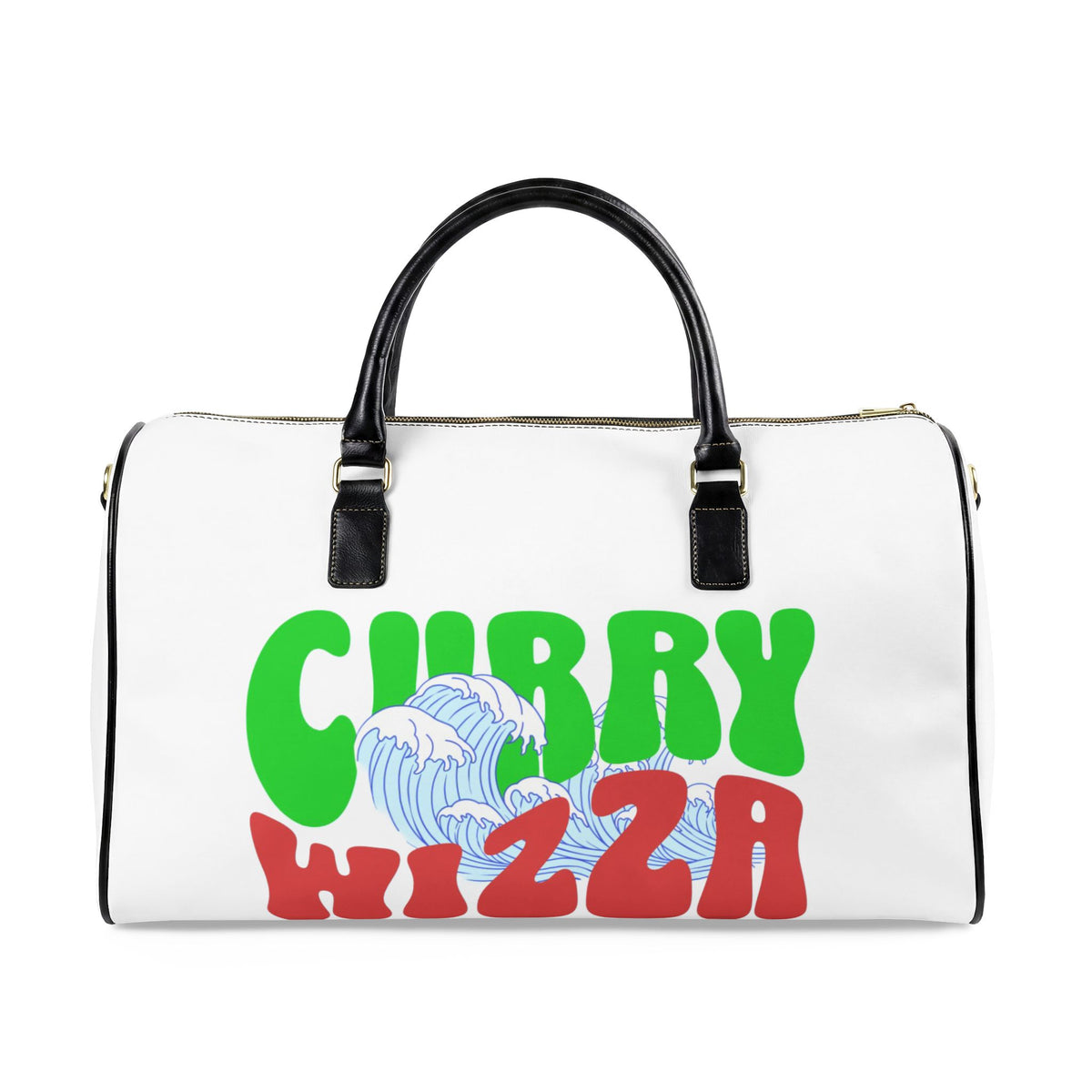 CURRY WIZZA - Faux Leather Travel Bag – Retro Wave Duffel