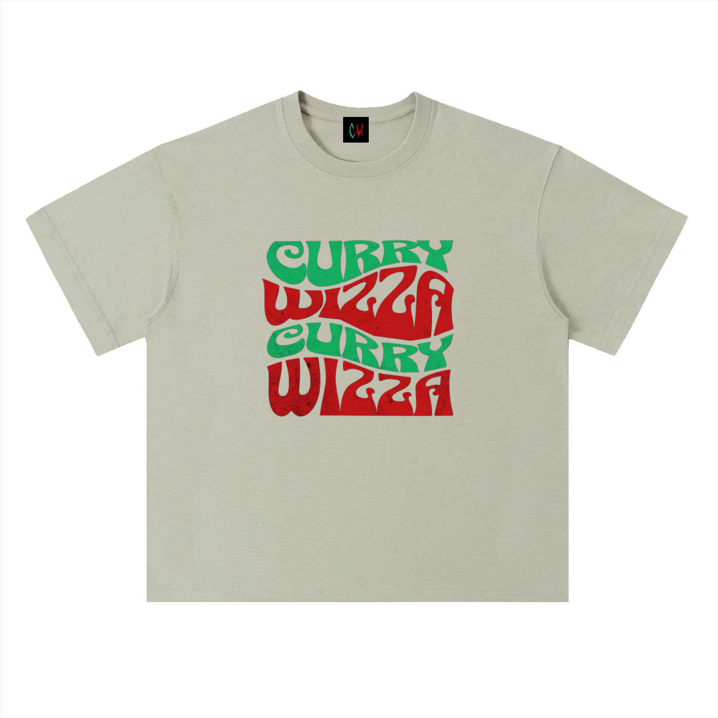 CURRY WIZZA -Heavyweight Drop Shoulder Cotton T-Shirt