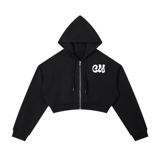 CW for HER - Essential Cropped Zip-Up Hoodie