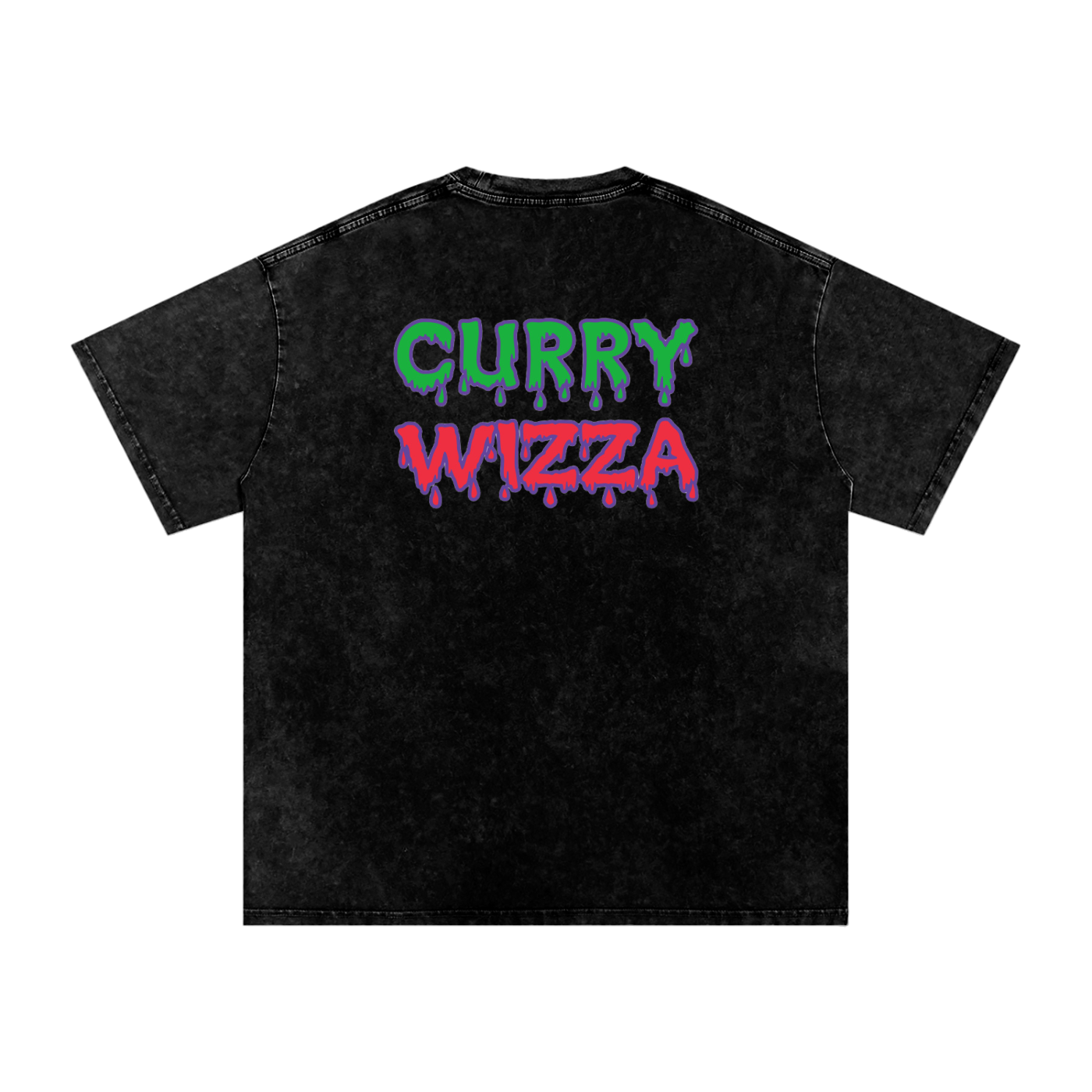 CURRY WIZZA - Snow Washed Oversized Cotton T-Shirt