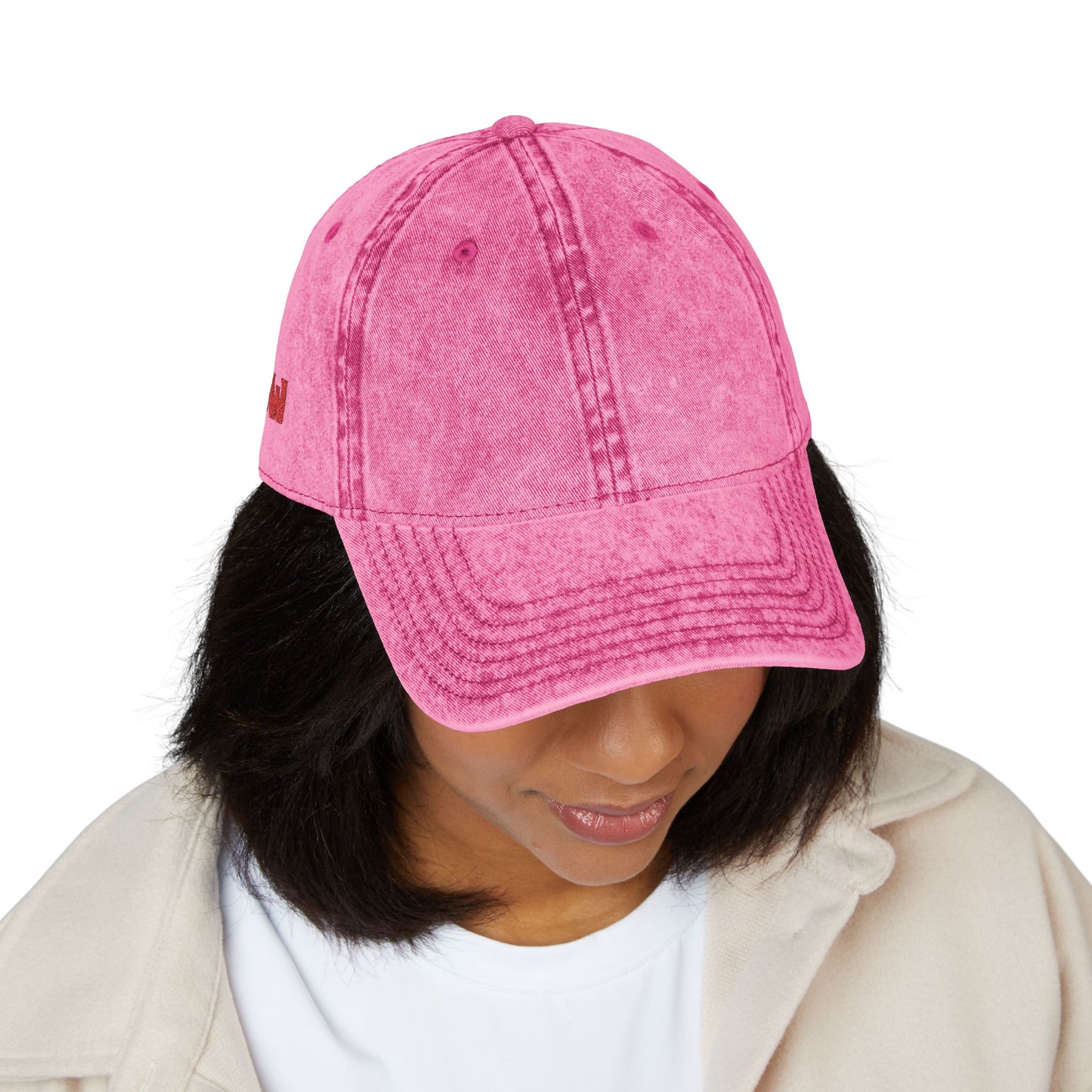 CW - Vintage Embroidered Cap – Washed Red Baseball Hat