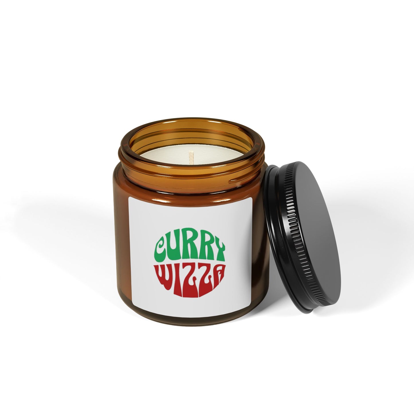 Curry Wizza Scented Soy Candle — Amber Jar Aromatherapy Candle