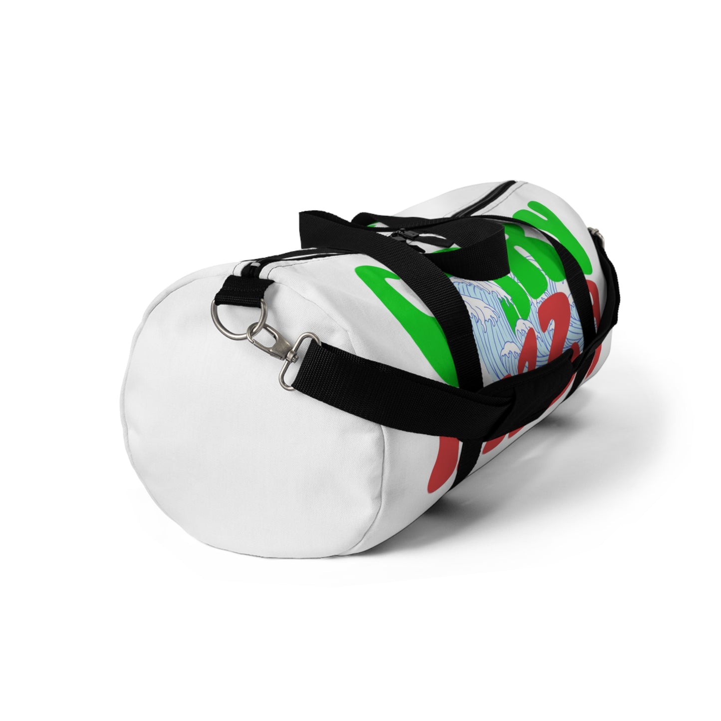 CURRY WIZZA - Graphic Duffel Bag — Retro Wave Surf-Inspired Travel Bag