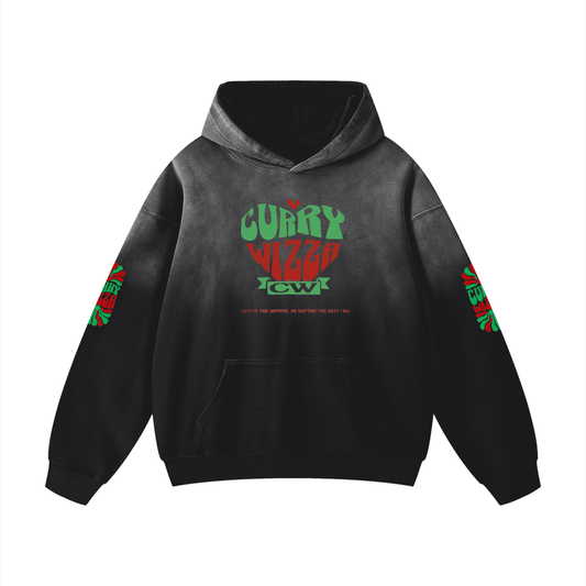 CURRY WIZZA - Heavyweight Sunfade Oversized Hoodie