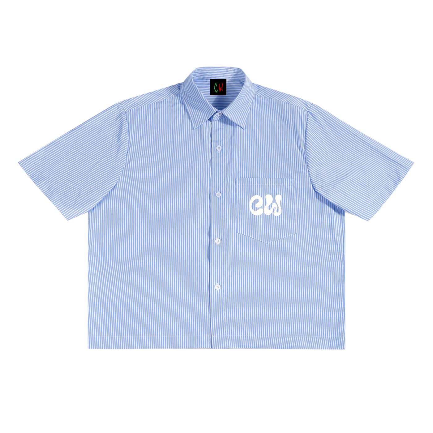 CW - Oversized Vertical Stripe Boxy Shirt