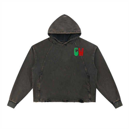 CW - Vintage Washed Frayed-Hem Hoodie