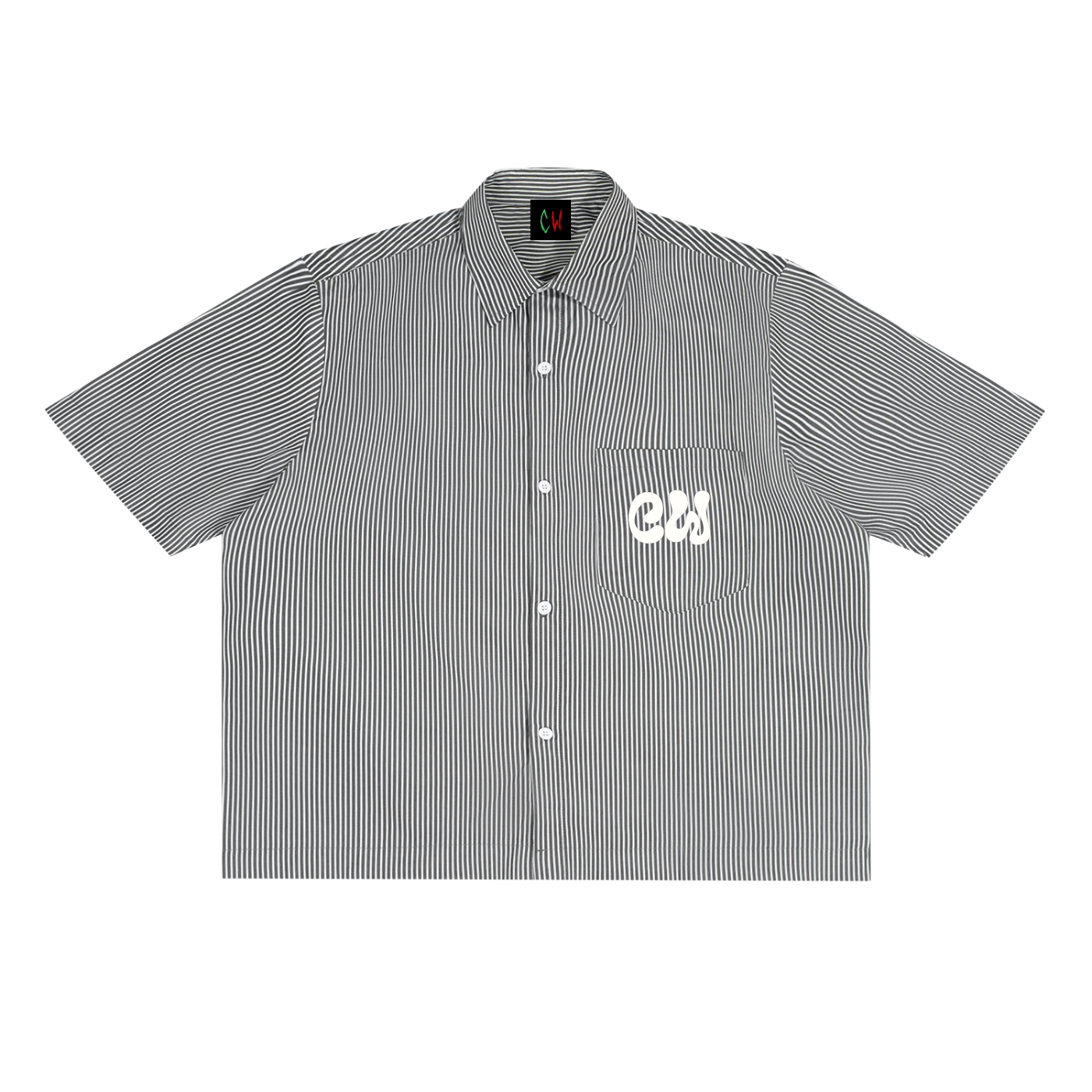 CW - Oversized Vertical Stripe Boxy Shirt