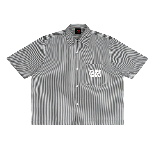 CW - Oversized Vertical Stripe Boxy Shirt