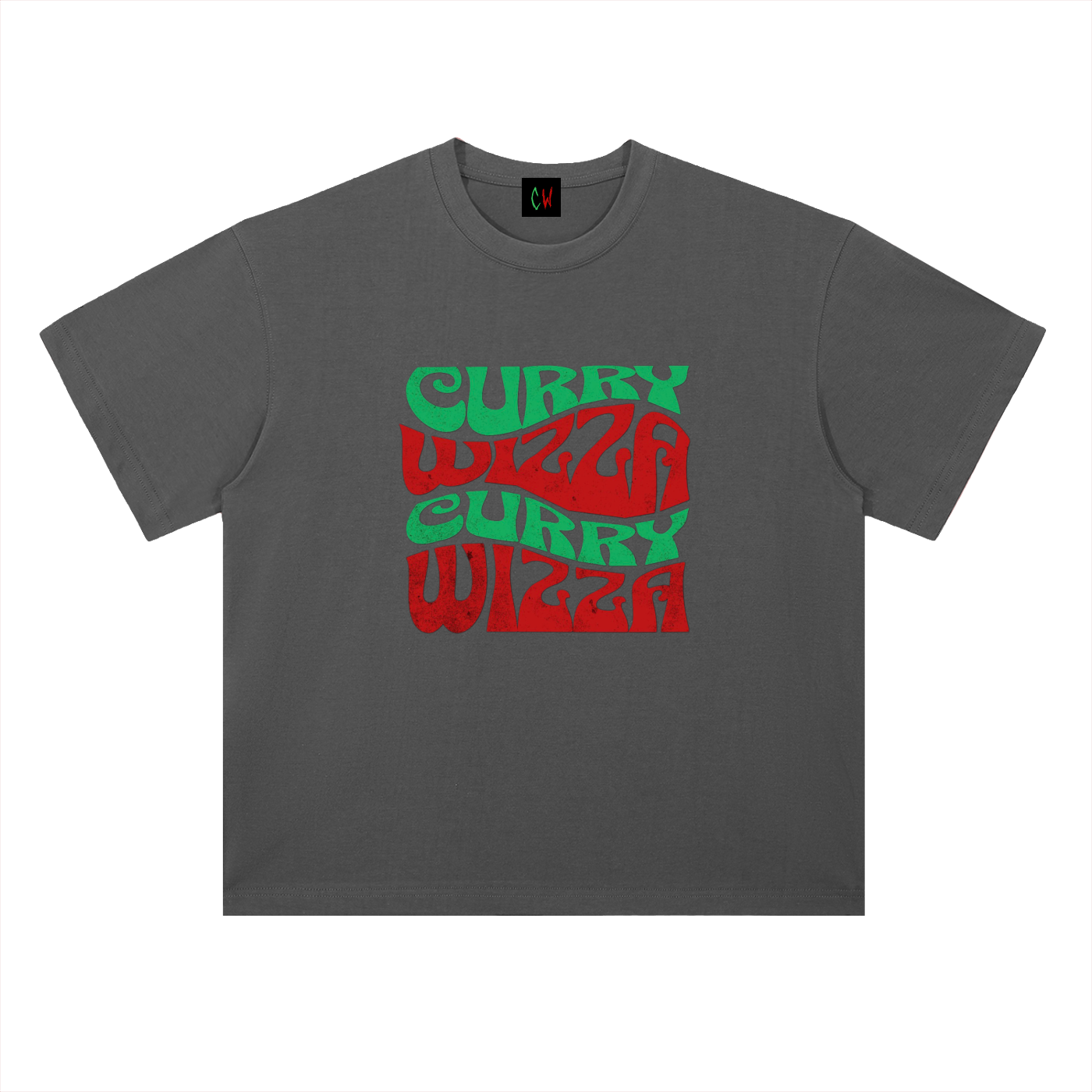 CURRY WIZZA -Heavyweight Drop Shoulder Cotton T-Shirt