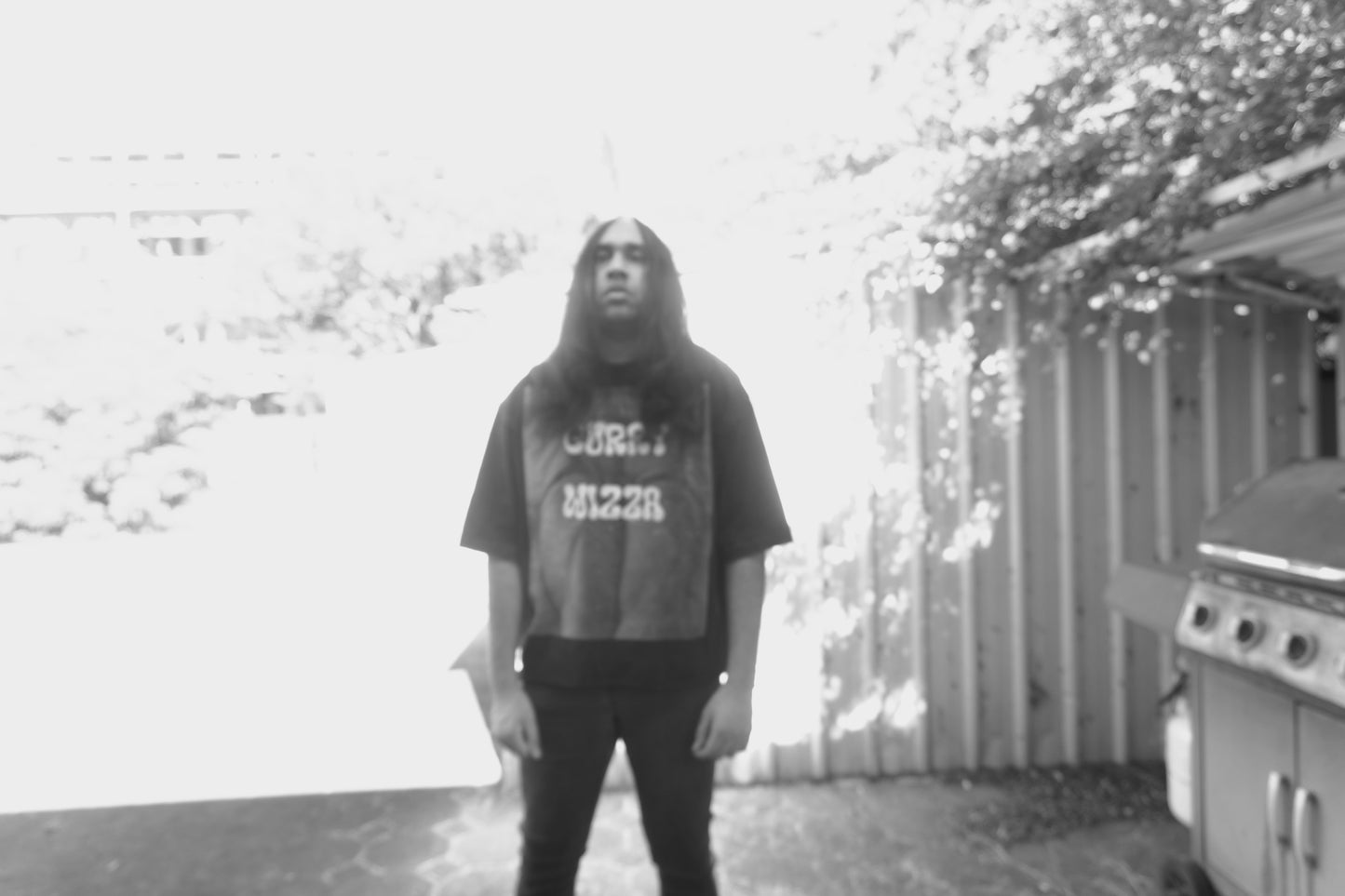 CURRY WIZZA - Snow Wash Raw-Hem Boxy T-shirt