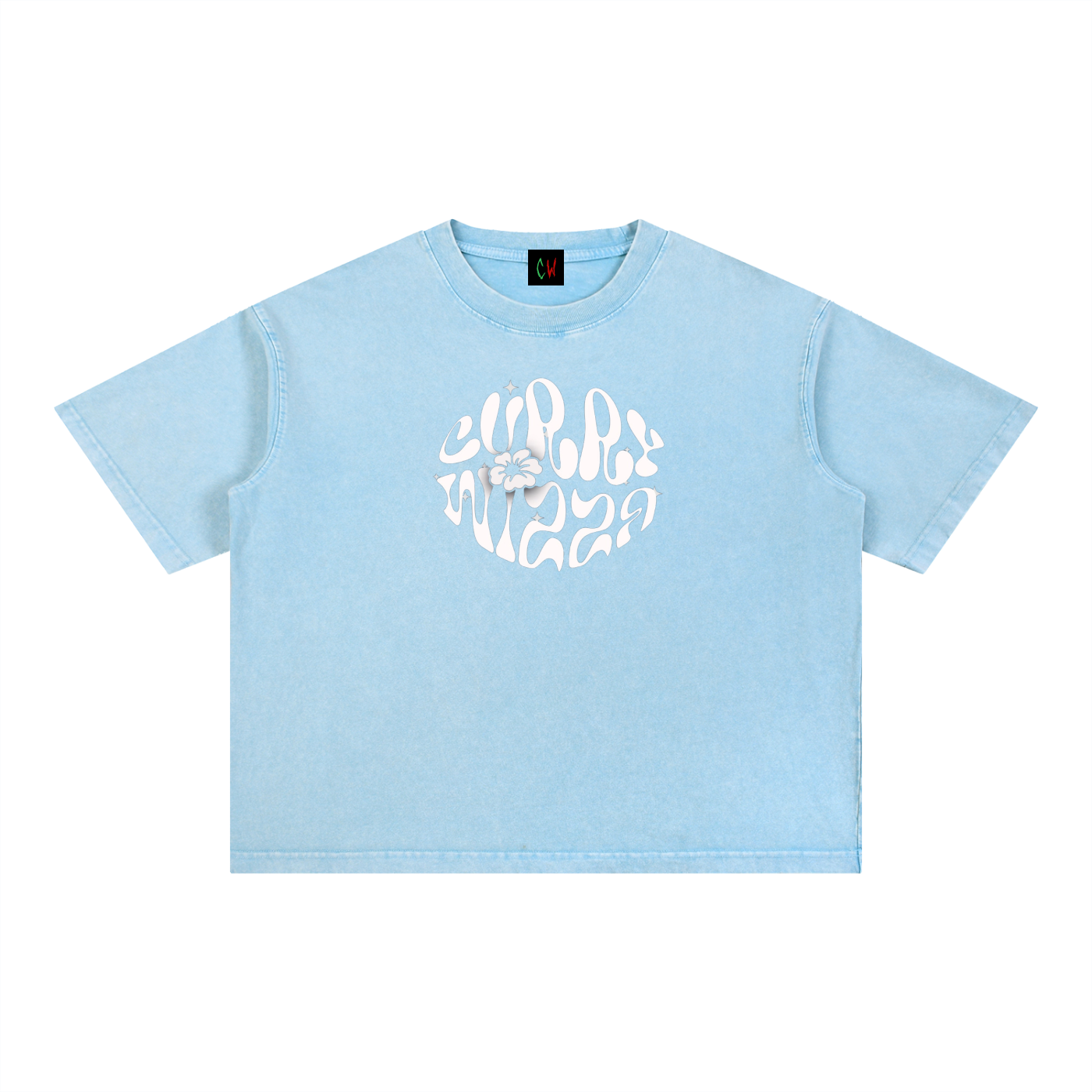 CURRY WIZZA - Mineral Wash Boxy Cotton T-Shirt