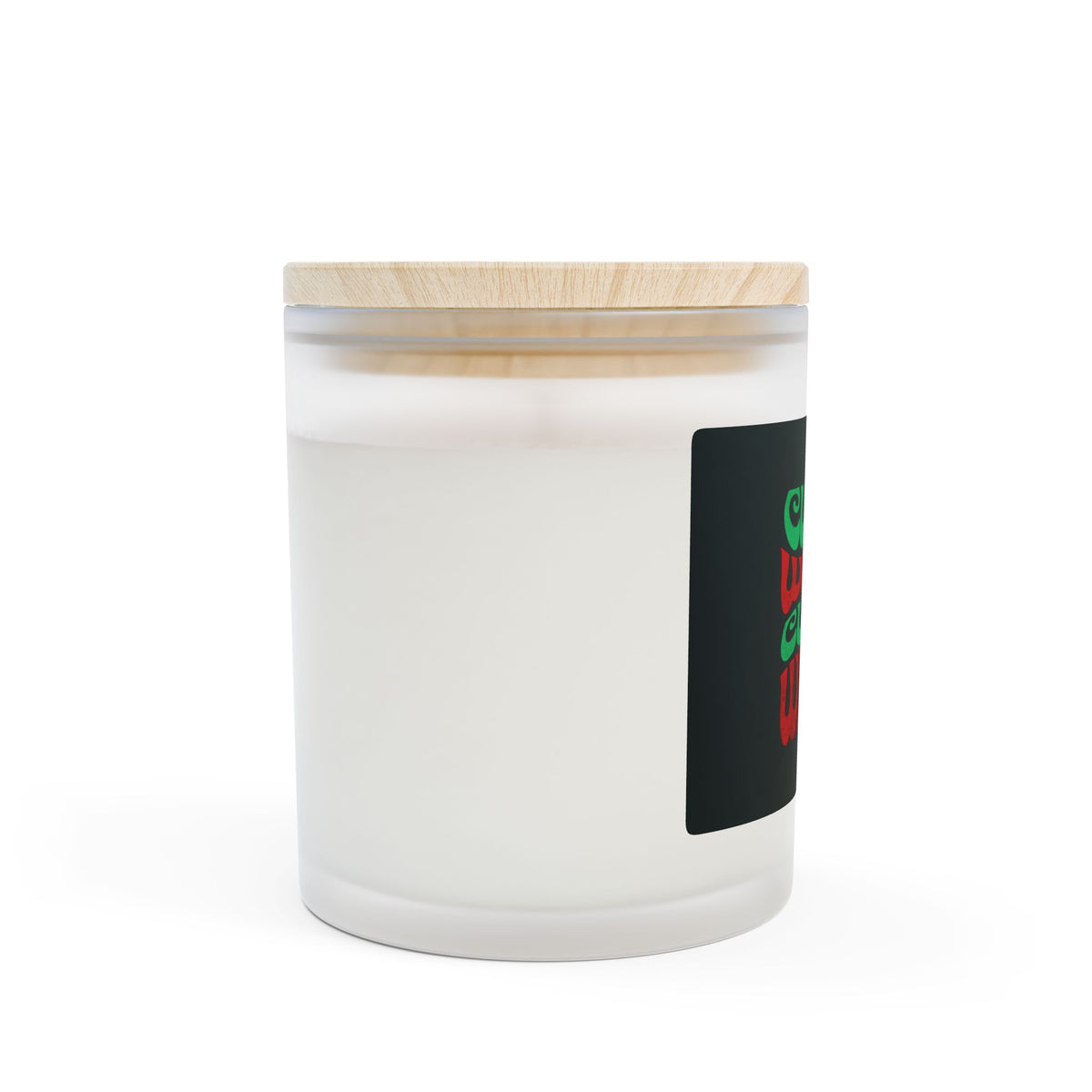 Curry Wizza Frosted Glass Candle — 11oz Scented Candle with Retro Red & Green Logo