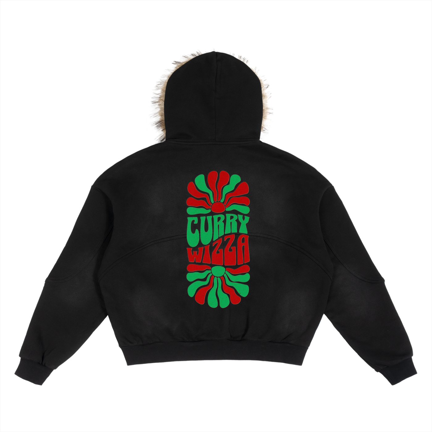 CW - Sun Fade Boxy Detachable Fur Hoodie