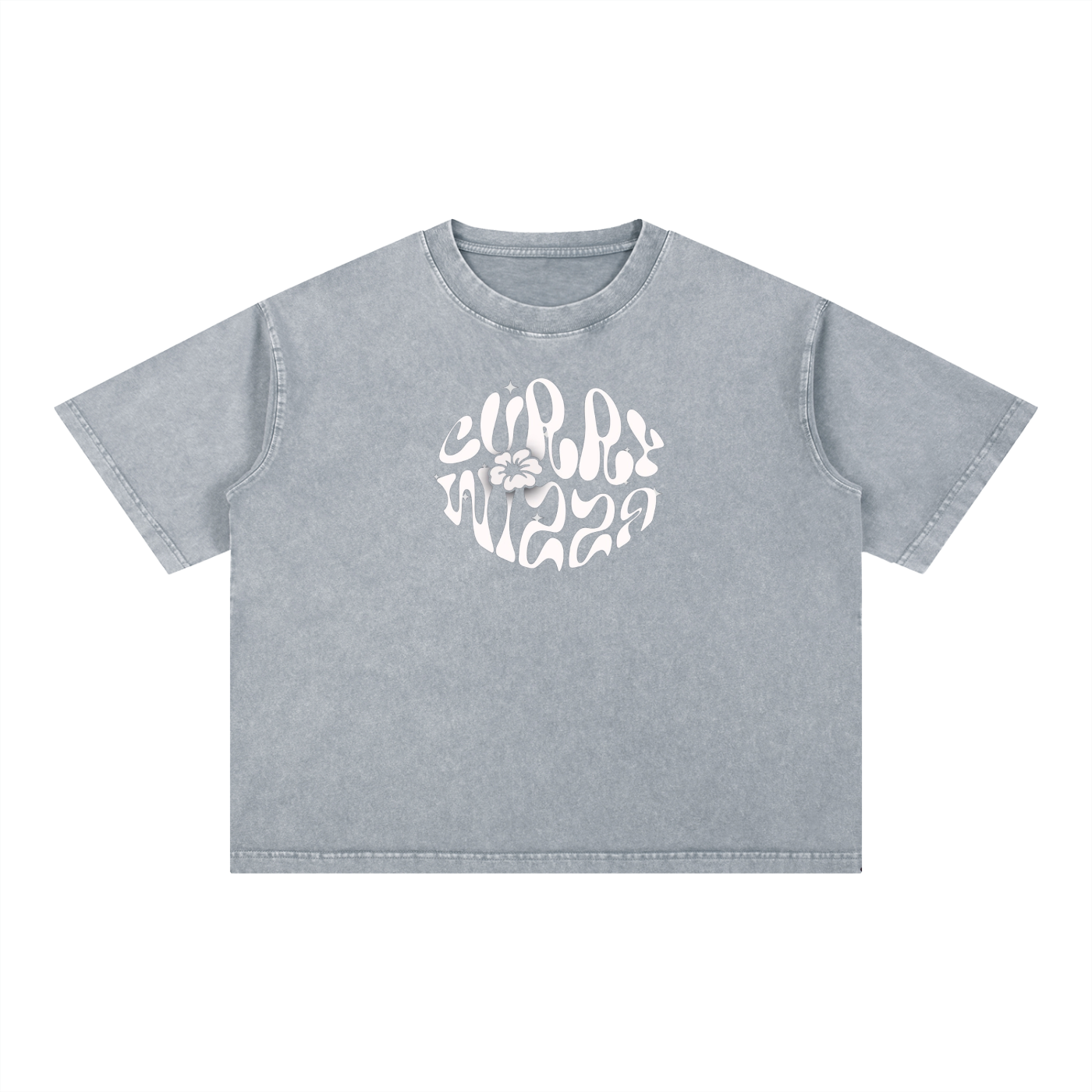 CURRY WIZZA - Mineral Wash Boxy Cotton T-Shirt