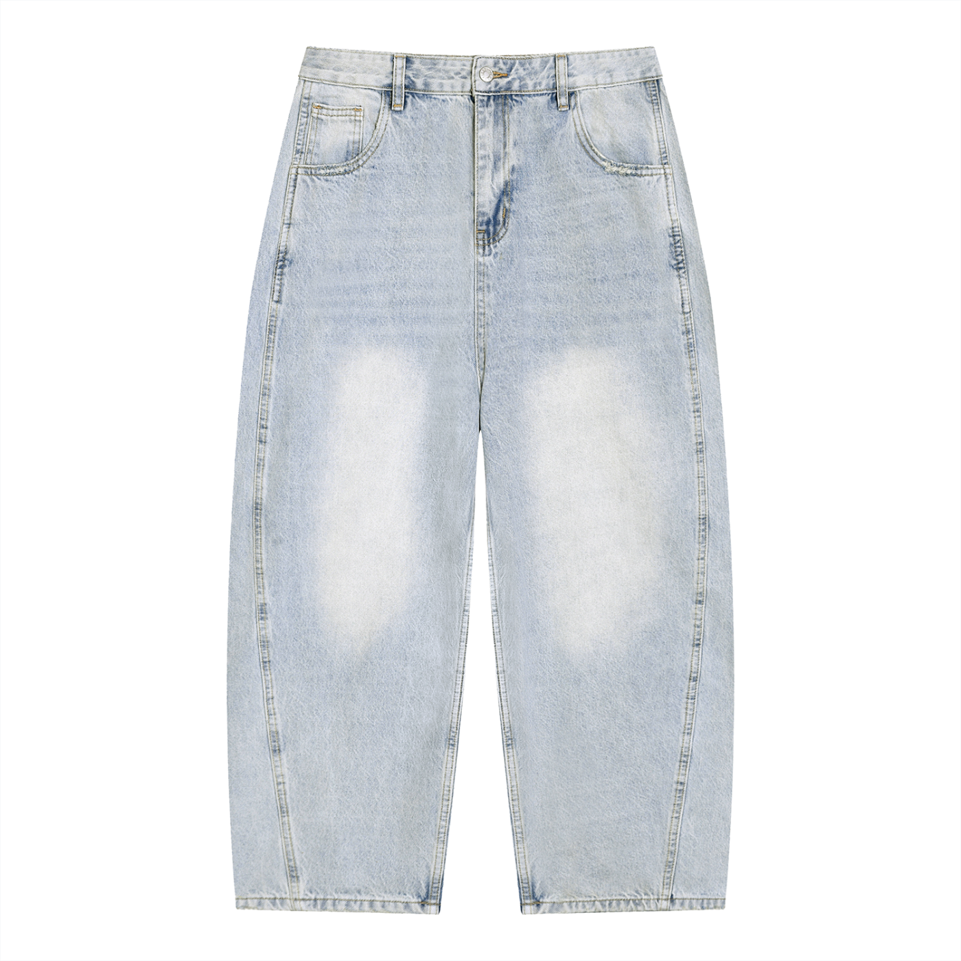 CW - Men's Vintage Wash Sunfade Barrel Leg Jeans