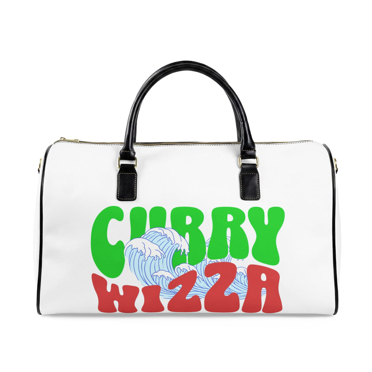 CURRY WIZZA - Faux Leather Travel Bag – Retro Wave Duffel