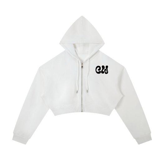 CW for HER - Essential Cropped Zip-Up Hoodie