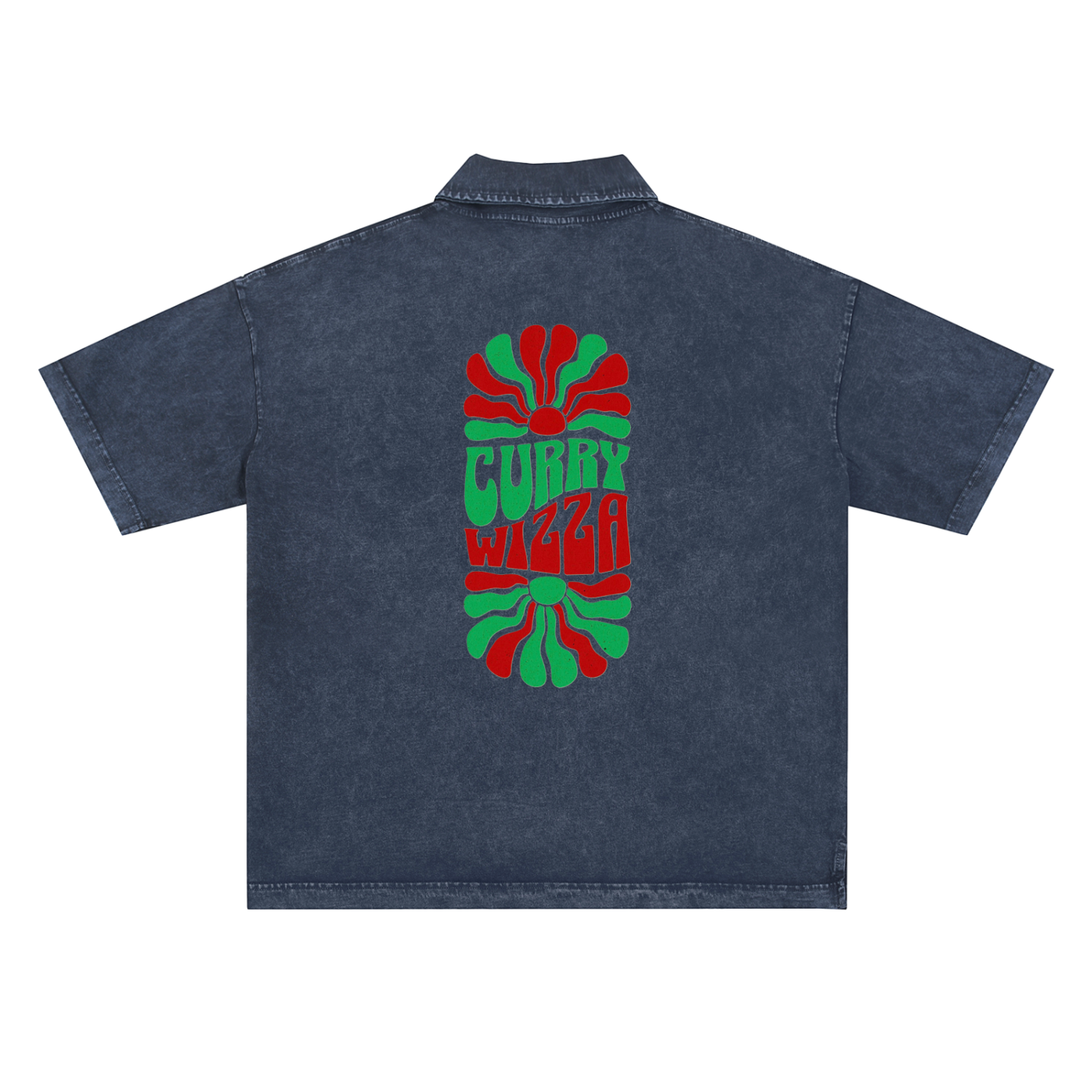 CURRY WIZZA - Heavyweight Snow-Washed Polo T-Shirt