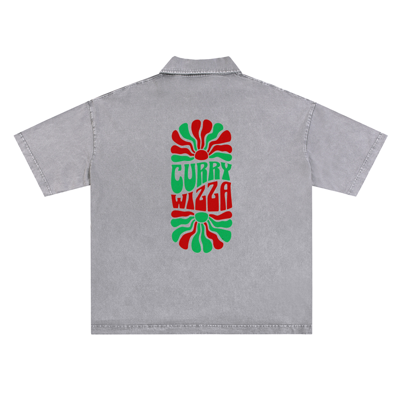 CURRY WIZZA - Heavyweight Snow-Washed Polo T-Shirt