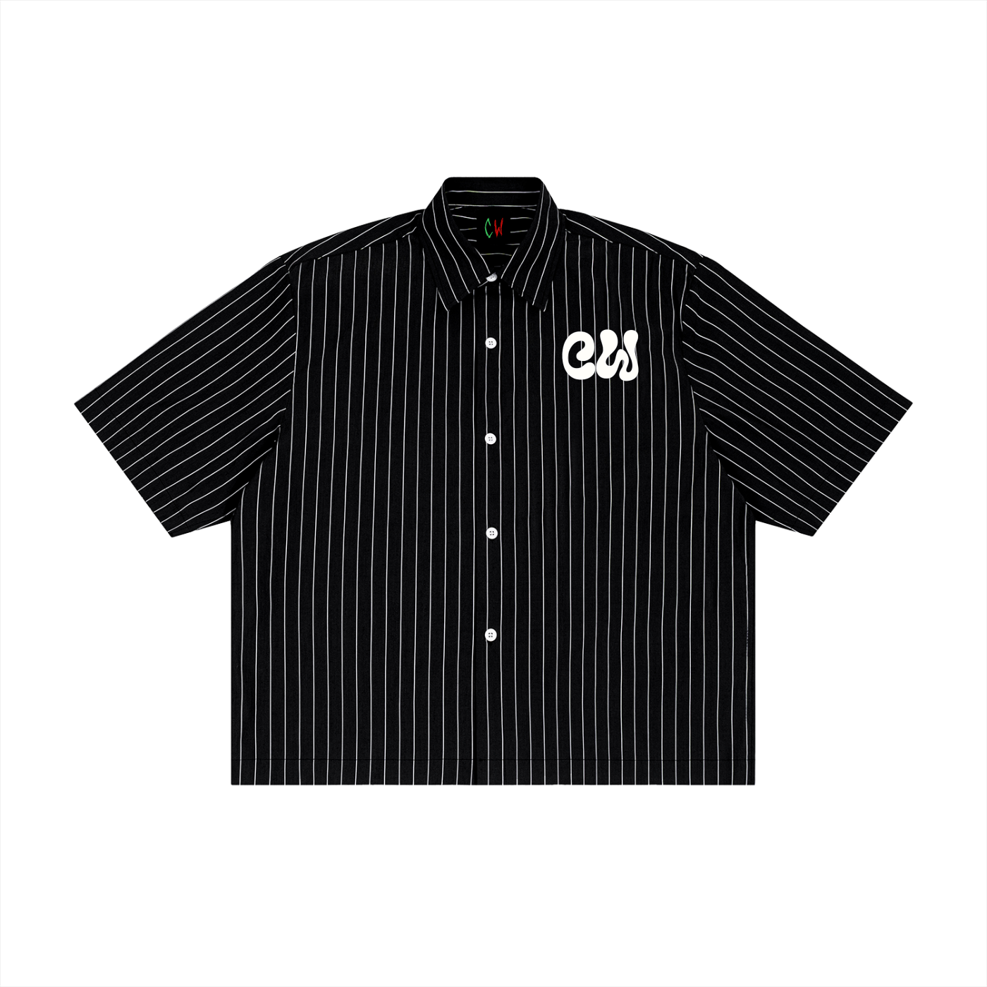 CW - Unisex Striped Boxy Button-Up Shirt